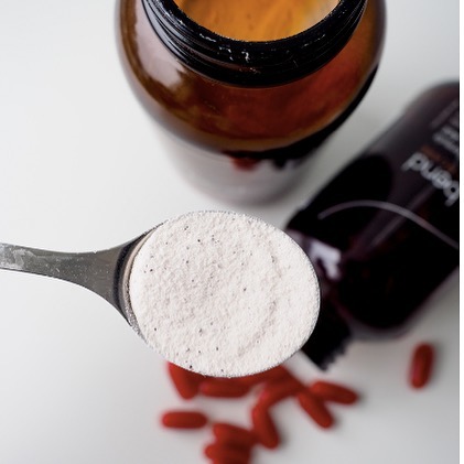 marine collagen supplement on a spoon